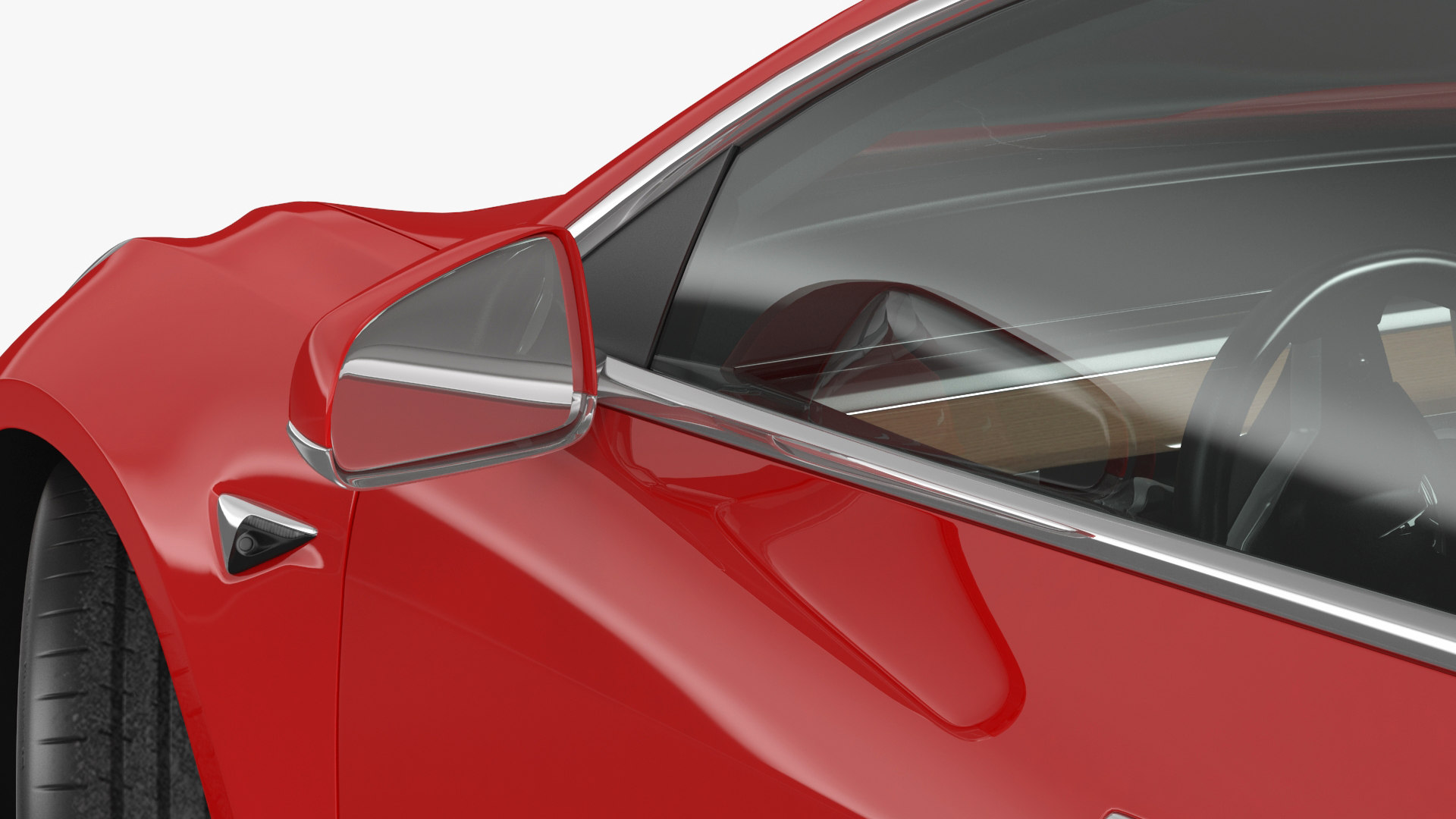 3D Tesla with Aero Wheel Cower Accessories Rigged