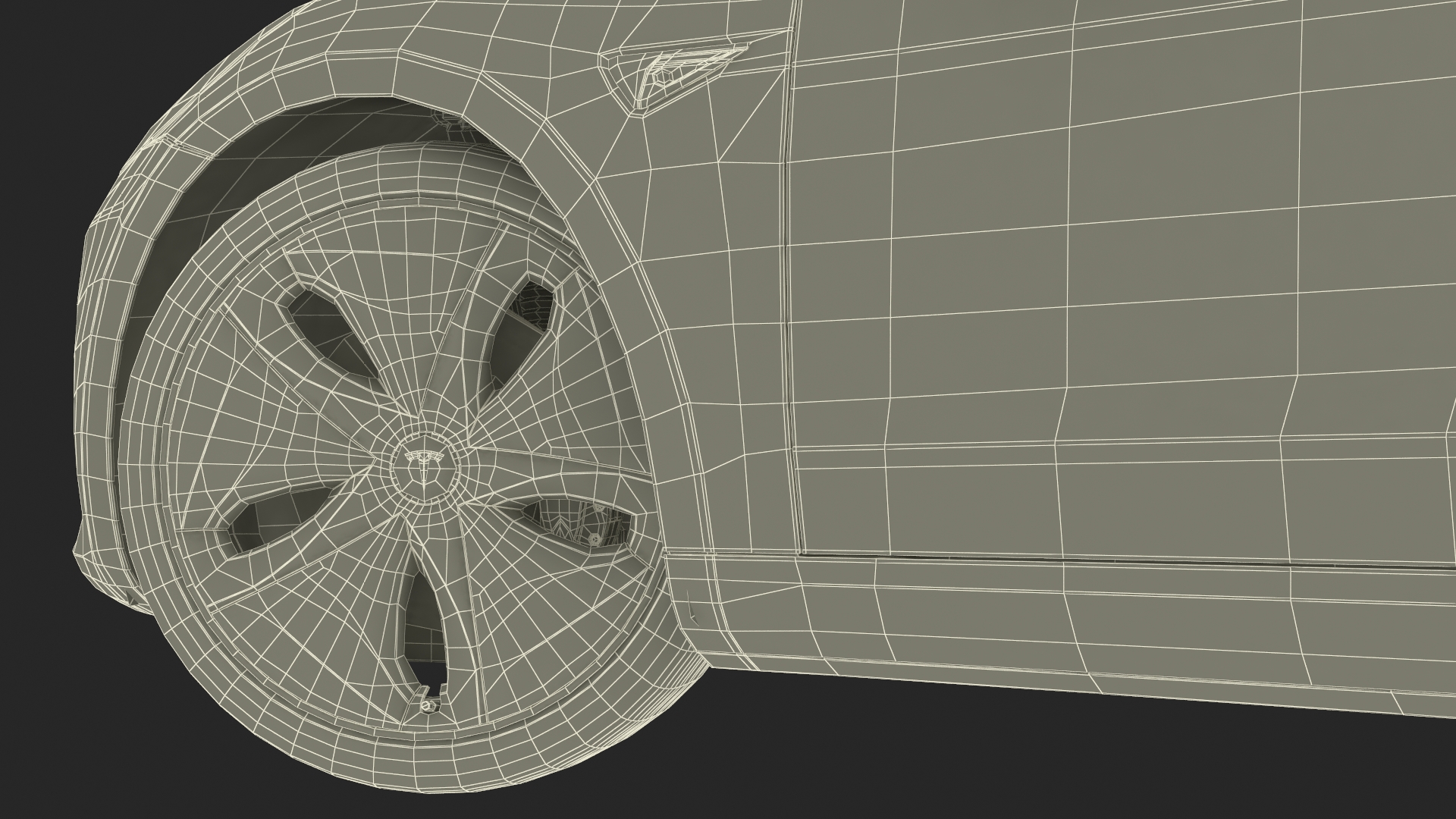 3D Tesla with Aero Wheel Cower Accessories Rigged