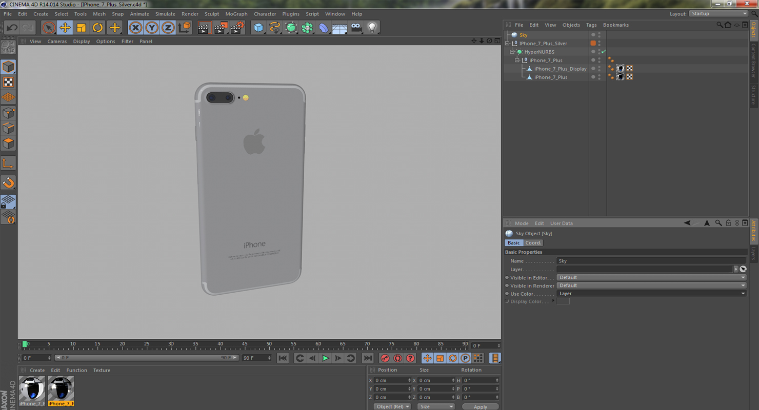 3D model IPhone 7 Silver