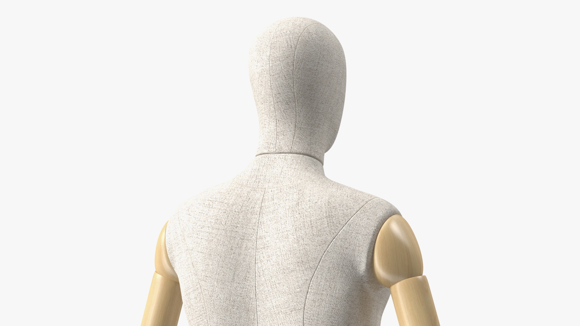 3D Male Flexible Half Body Mannequin Torso with Wooden Base Rigged model