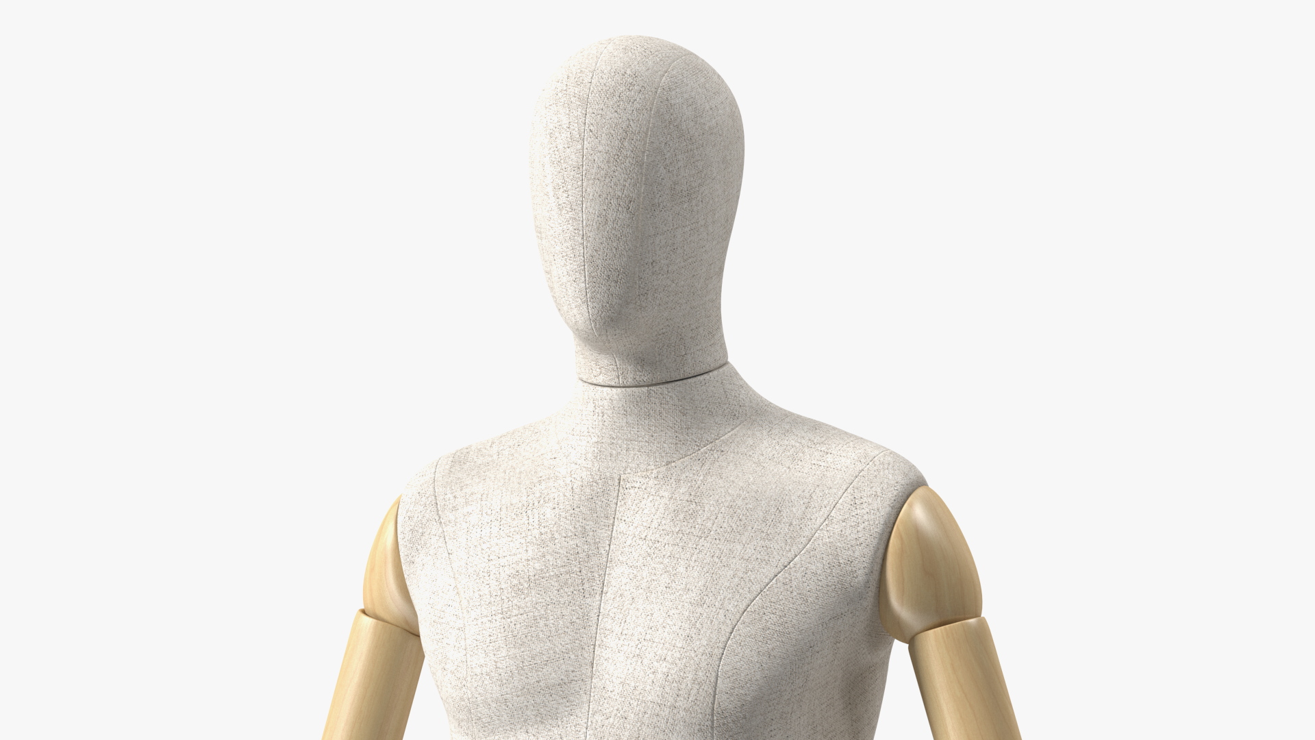 3D Male Flexible Half Body Mannequin Torso with Wooden Base Rigged model