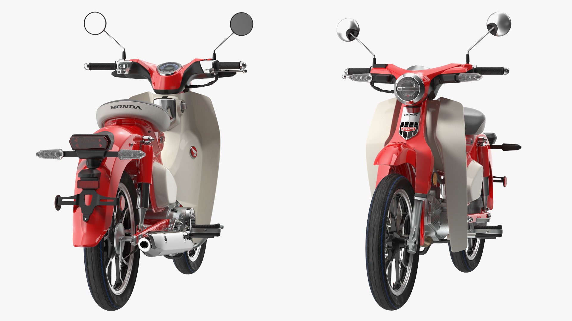 Scooter Honda Super Cub 2024 Red 3D
