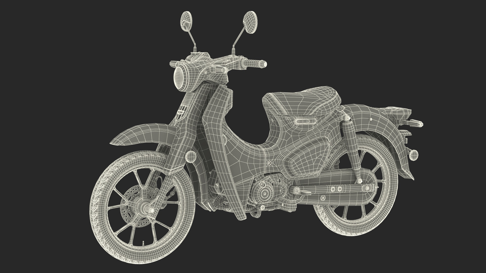 Scooter Honda Super Cub 2024 Red 3D