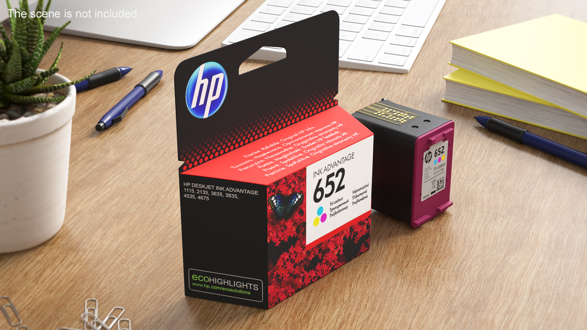 3D Box with HP 652 Ink Cartridge Tricolor model