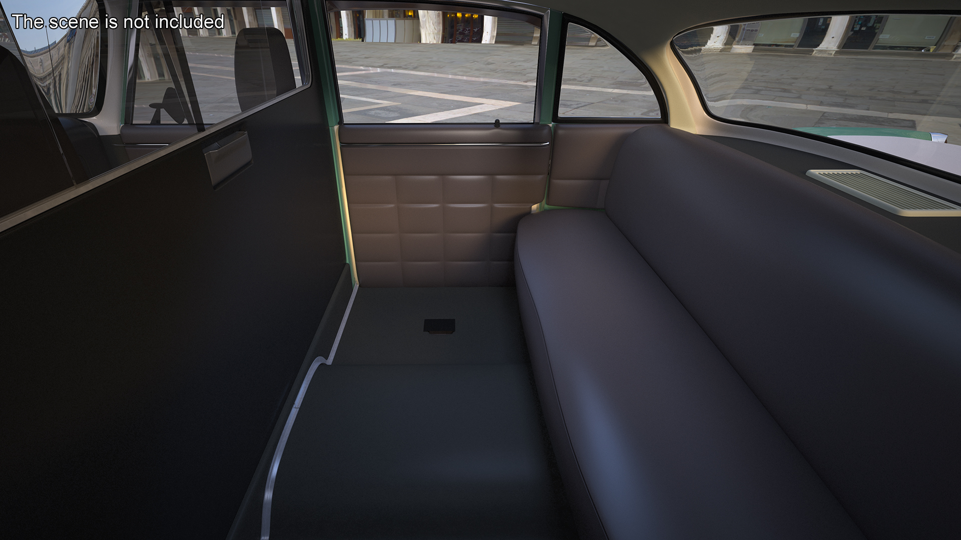 3D model Vintage Checker Taxi Cab Simple Interior