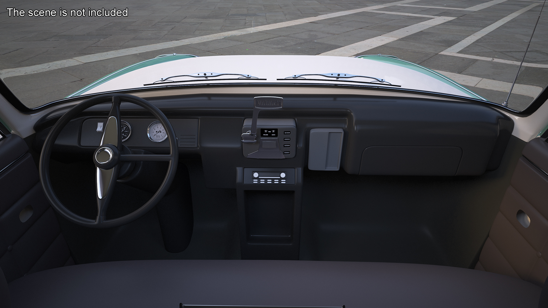 3D model Vintage Checker Taxi Cab Simple Interior