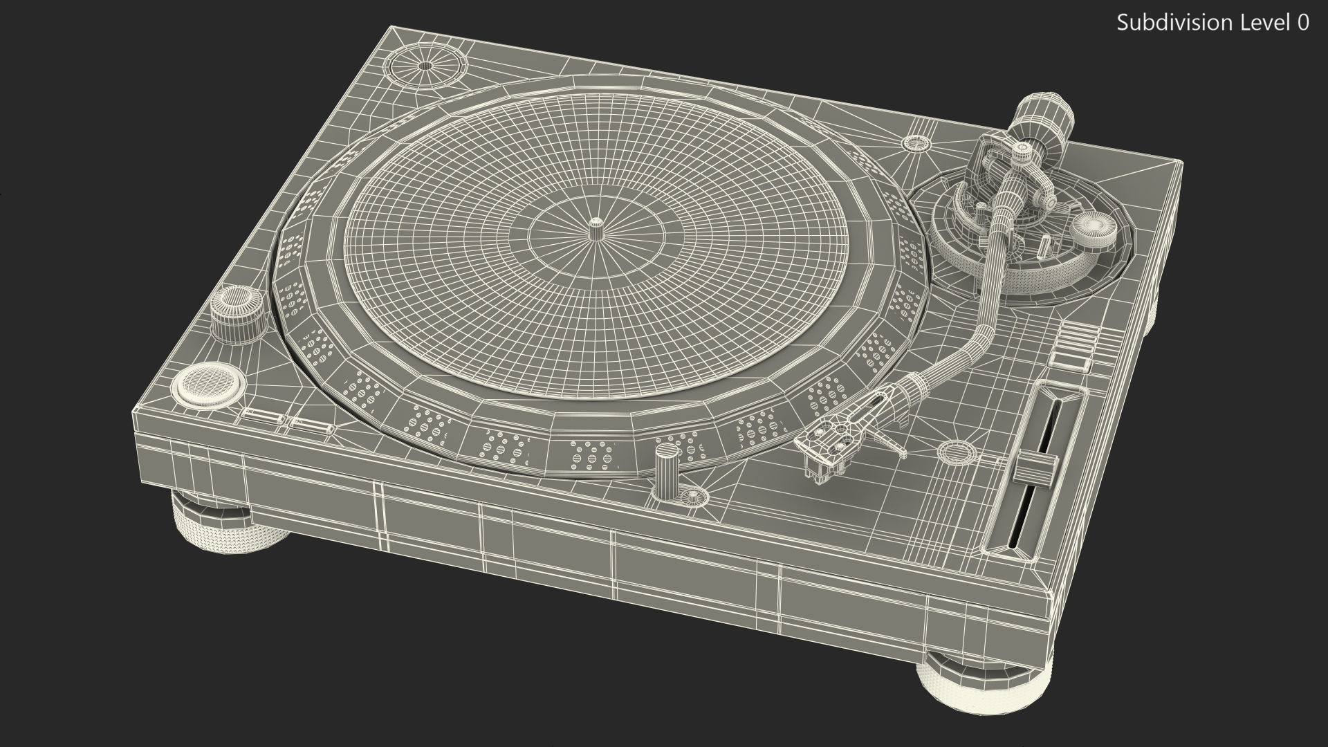 3D Professional DJ Turntable With Vinyl