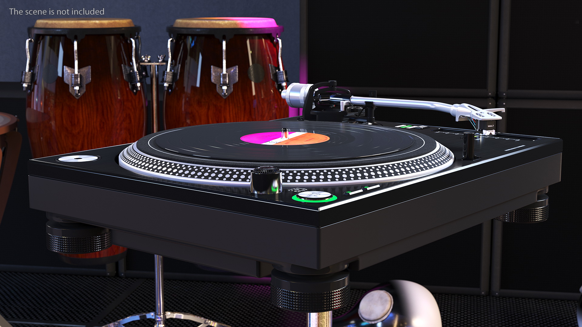 3D Professional DJ Turntable With Vinyl
