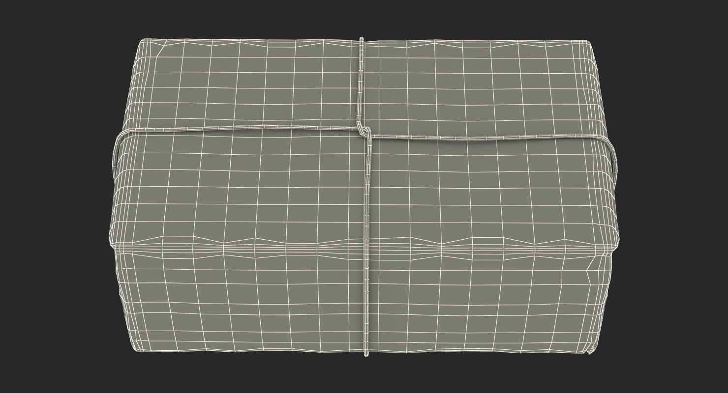 3D Brown Paper Mail Package Fur model