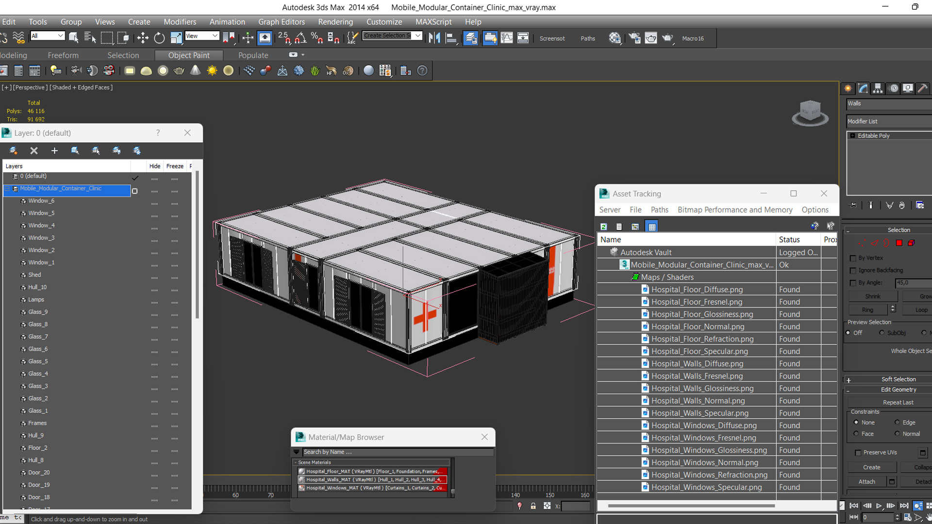 3D Mobile Modular Container Clinic