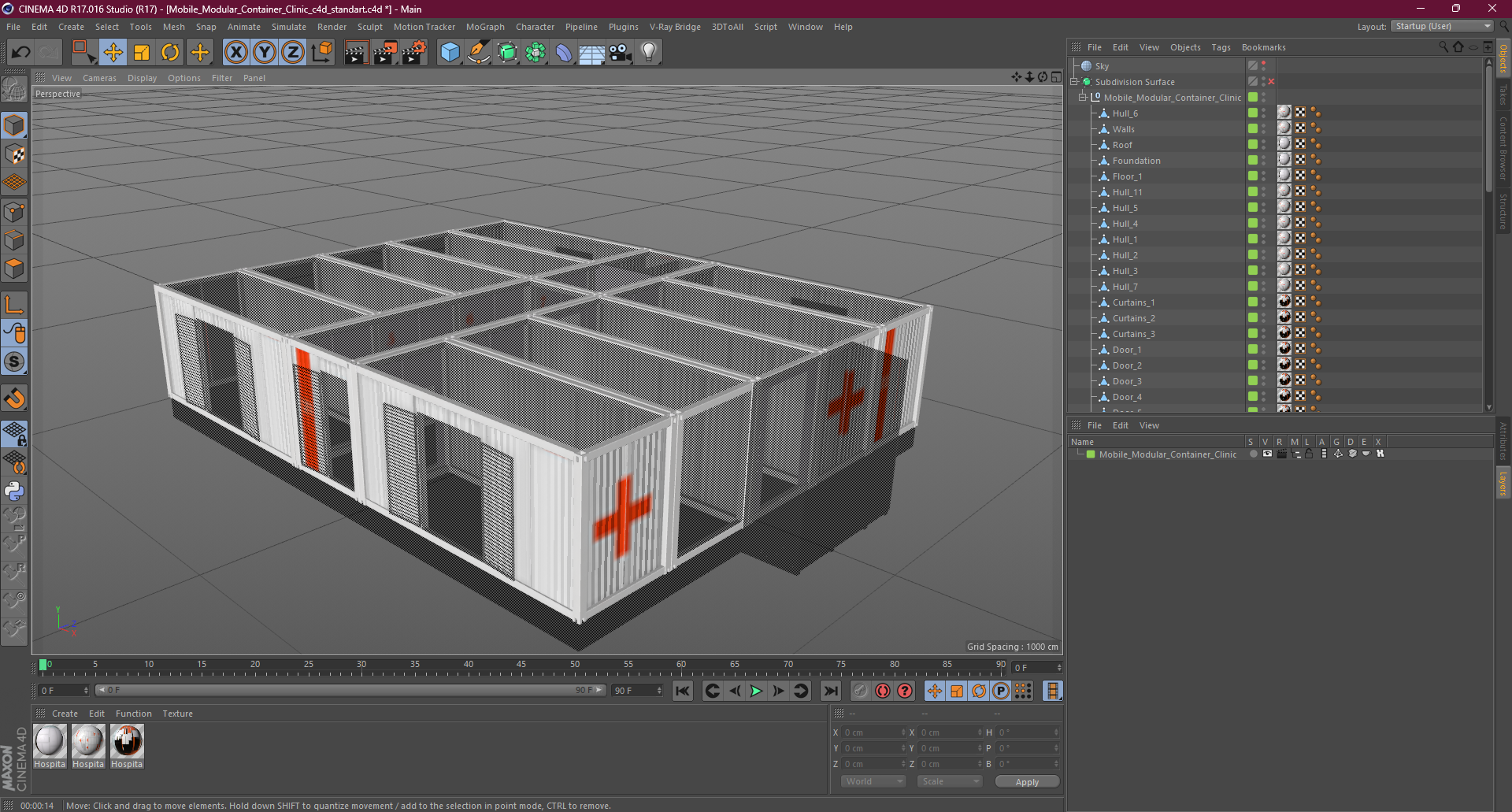3D Mobile Modular Container Clinic