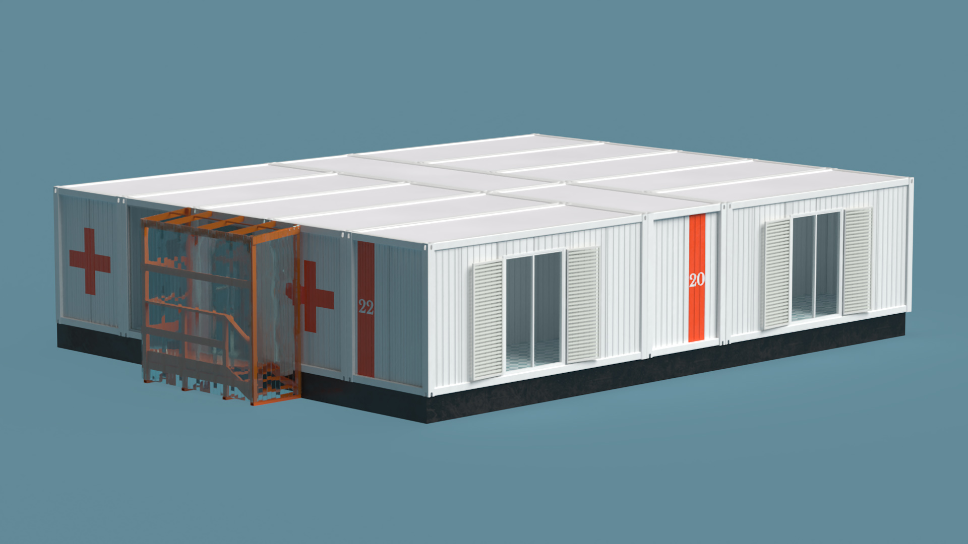 3D Mobile Modular Container Clinic