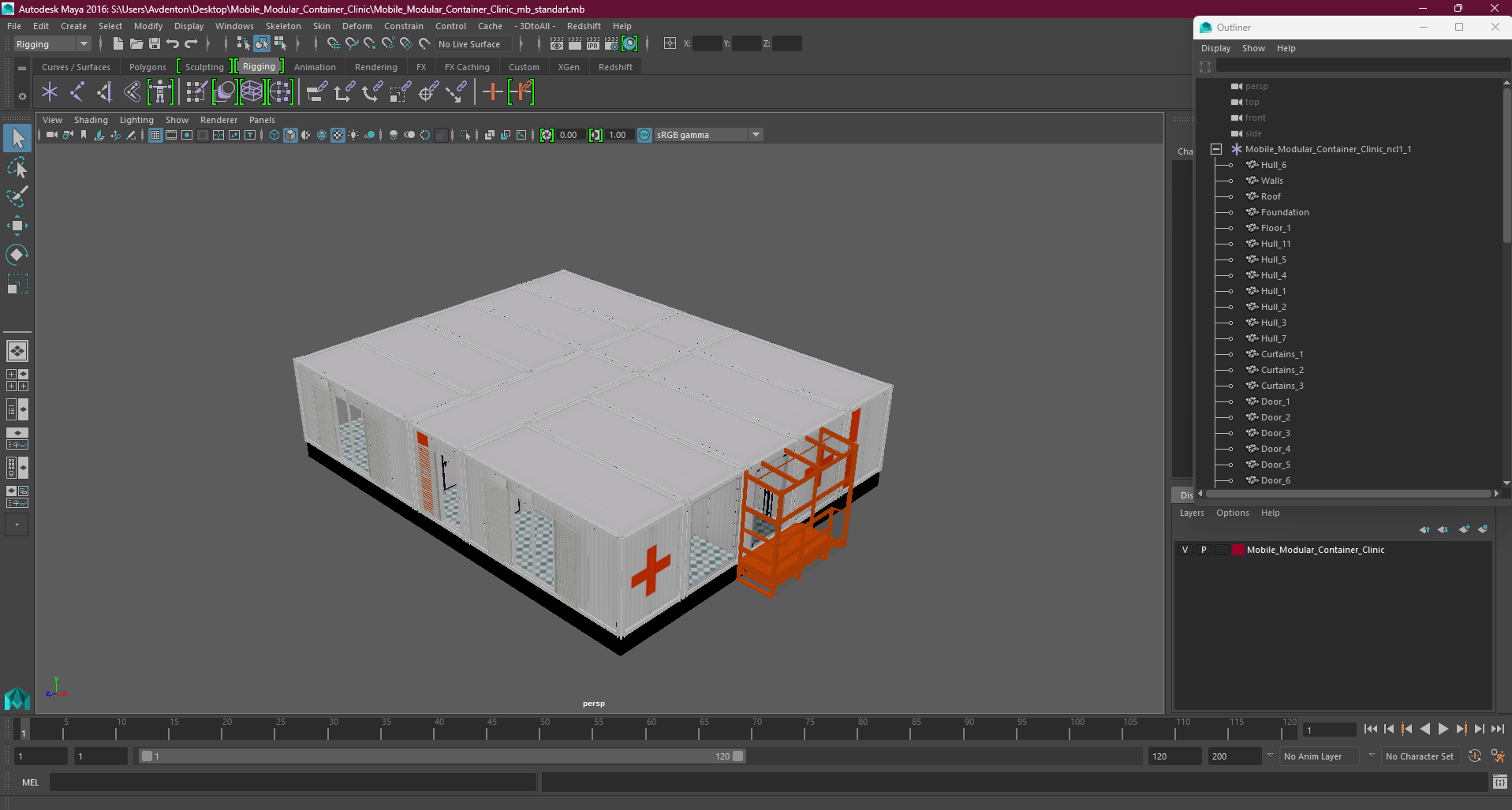 3D Mobile Modular Container Clinic
