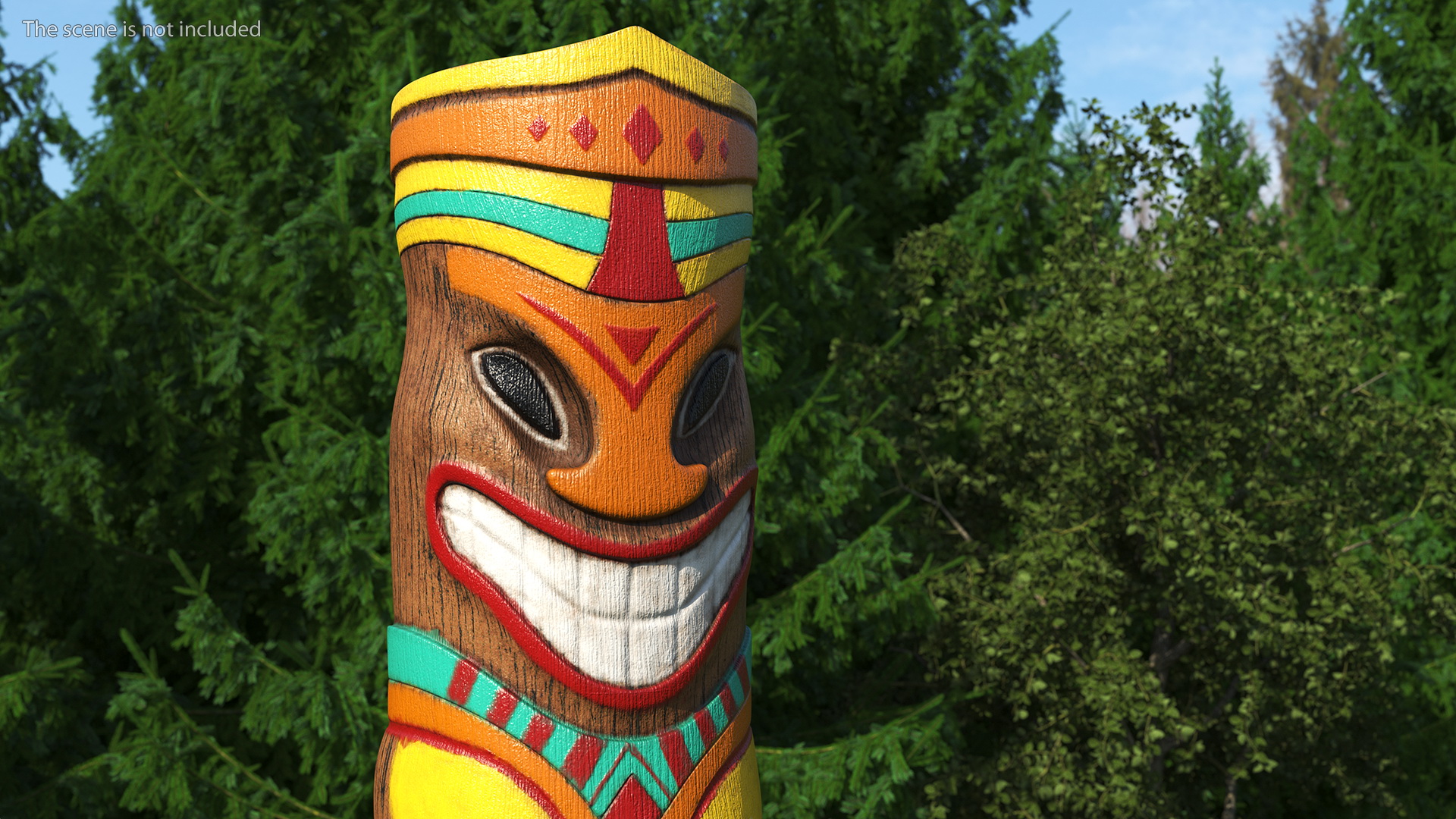 Hand Carved Wooden Totem Pole 3D model
