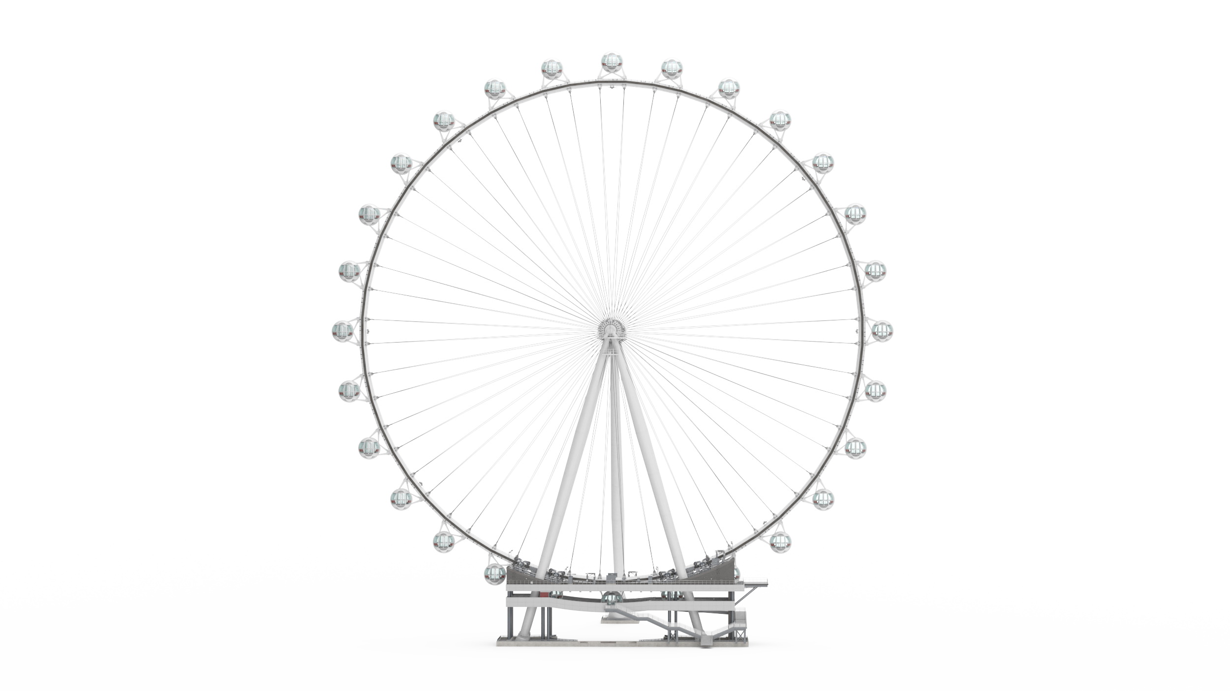 High Roller Ferris Wheel 3D model