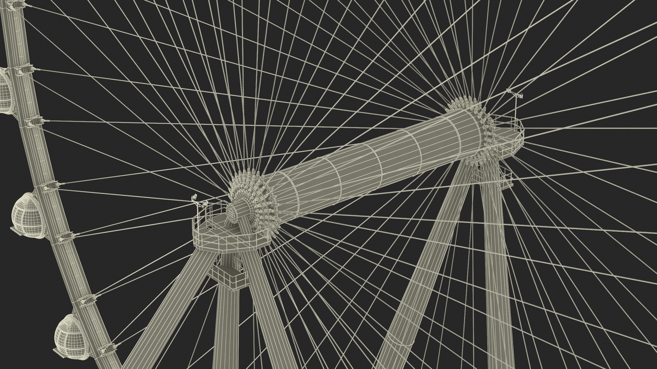 High Roller Ferris Wheel 3D model