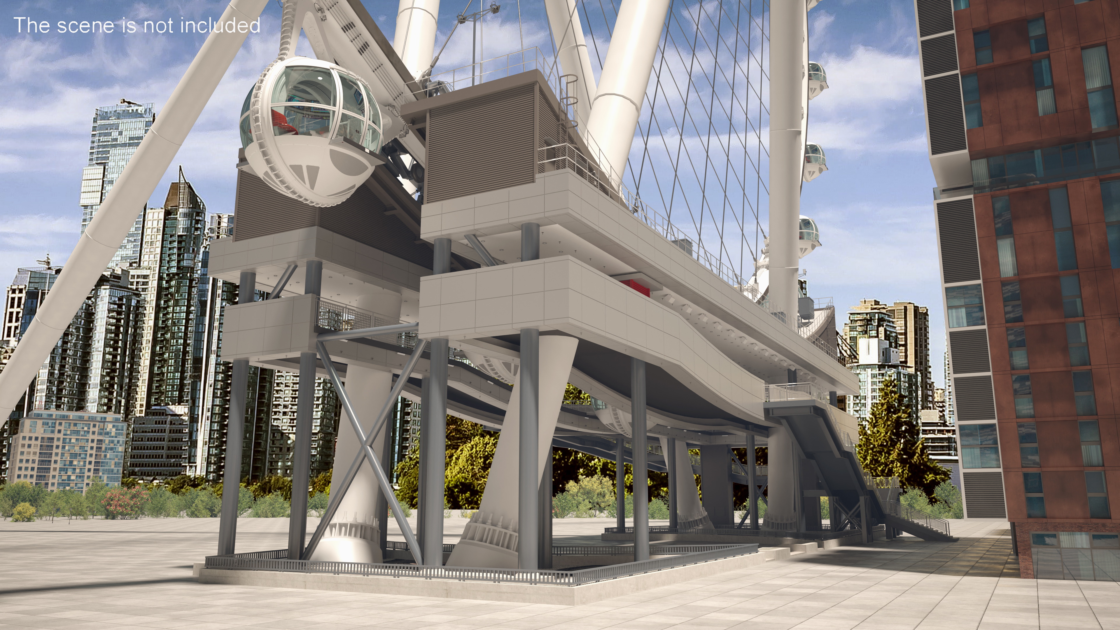 High Roller Ferris Wheel 3D model