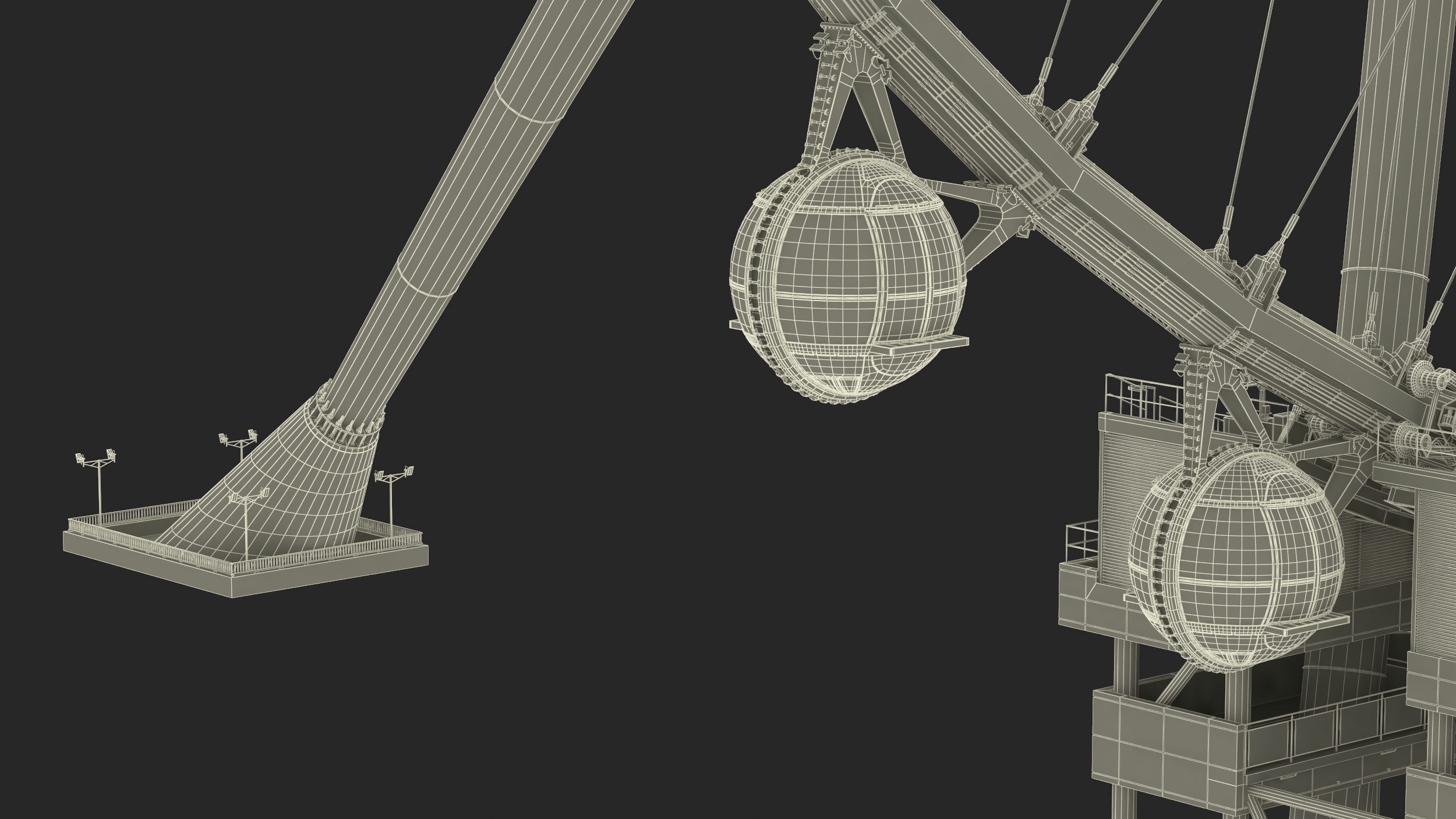 High Roller Ferris Wheel 3D model