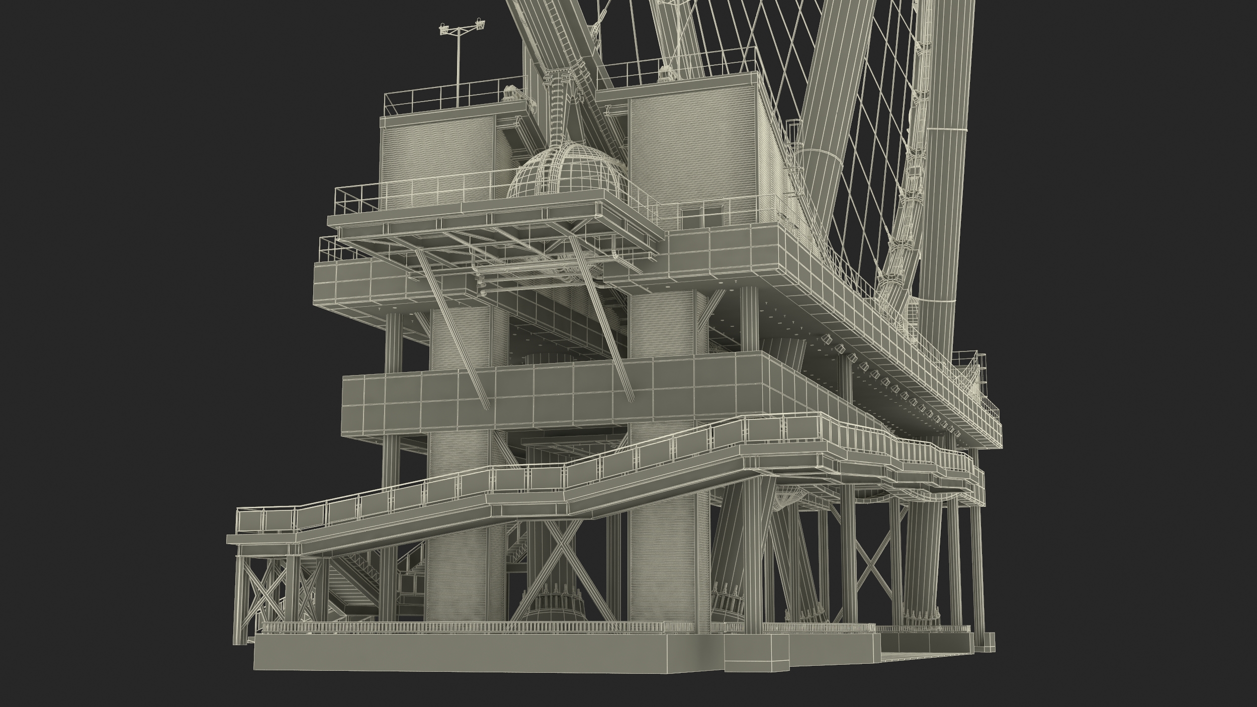 High Roller Ferris Wheel 3D model