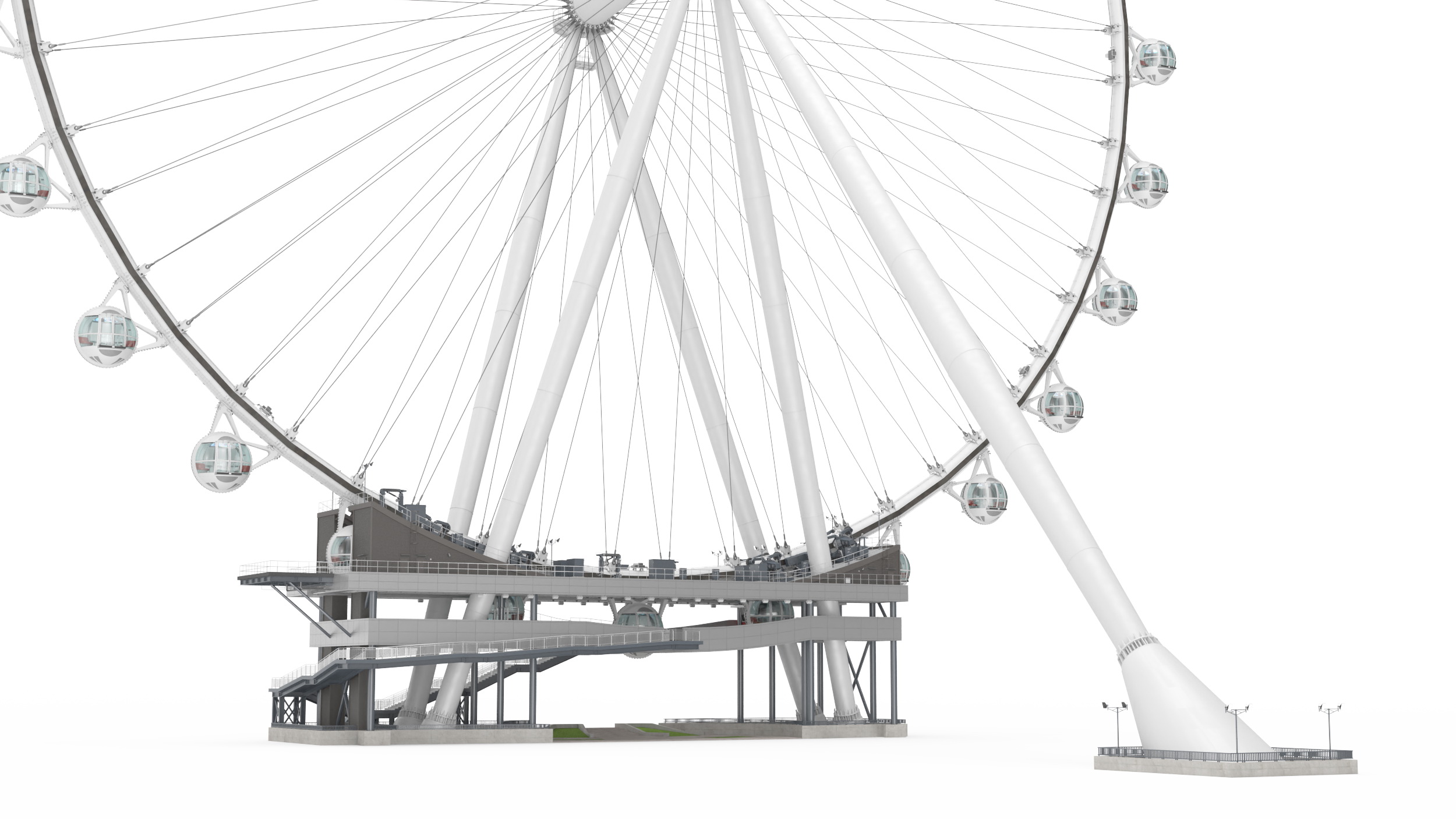 High Roller Ferris Wheel 3D model