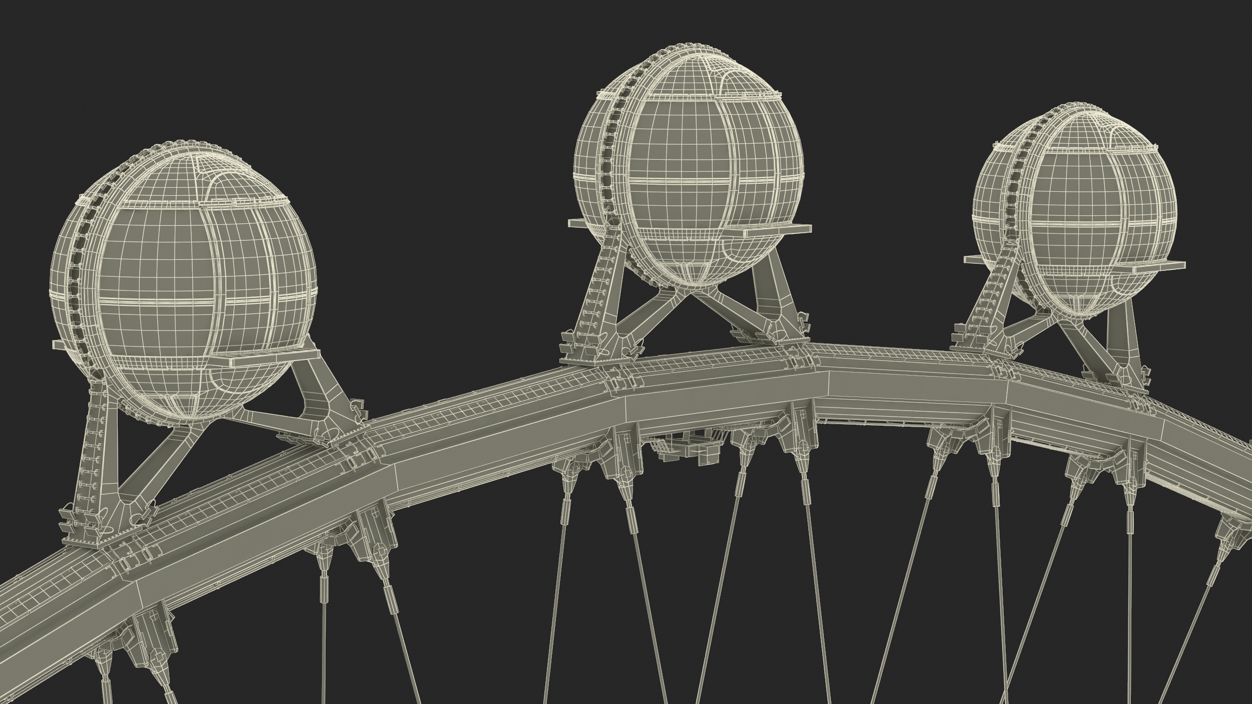 High Roller Ferris Wheel 3D model