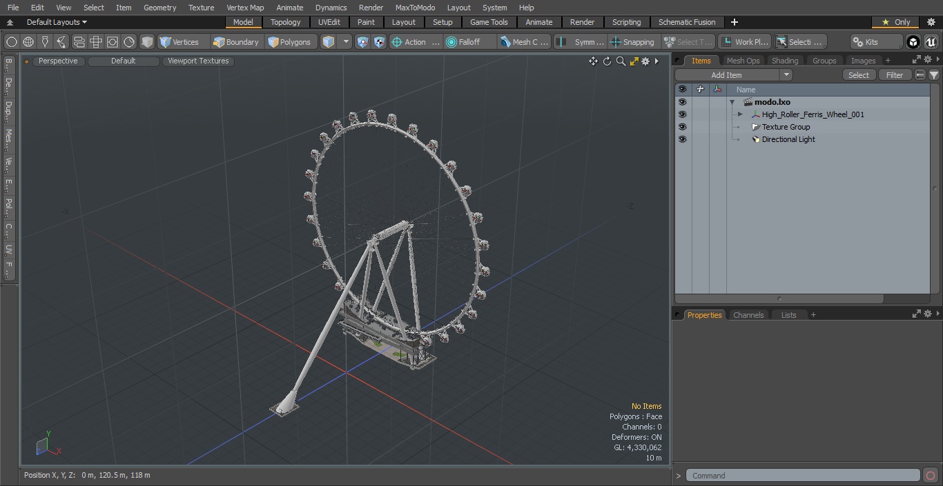 High Roller Ferris Wheel 3D model
