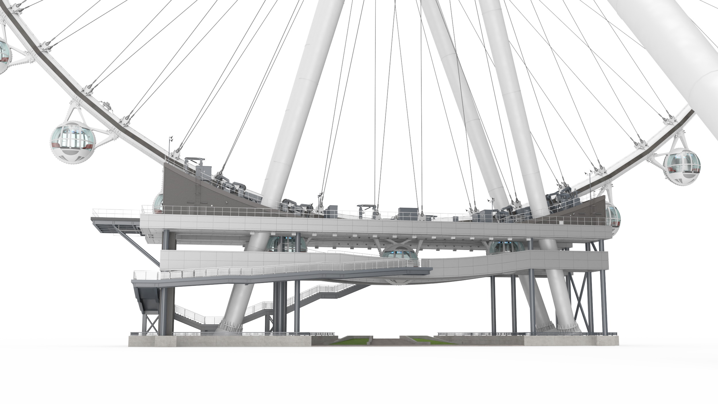 High Roller Ferris Wheel 3D model