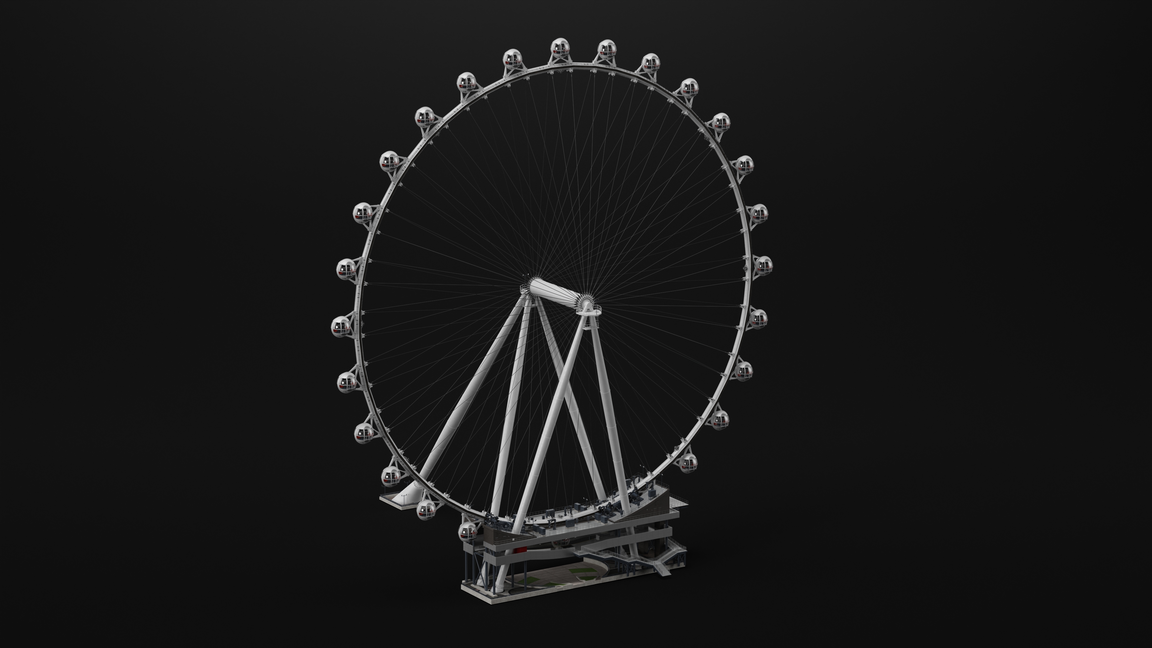 High Roller Ferris Wheel 3D model