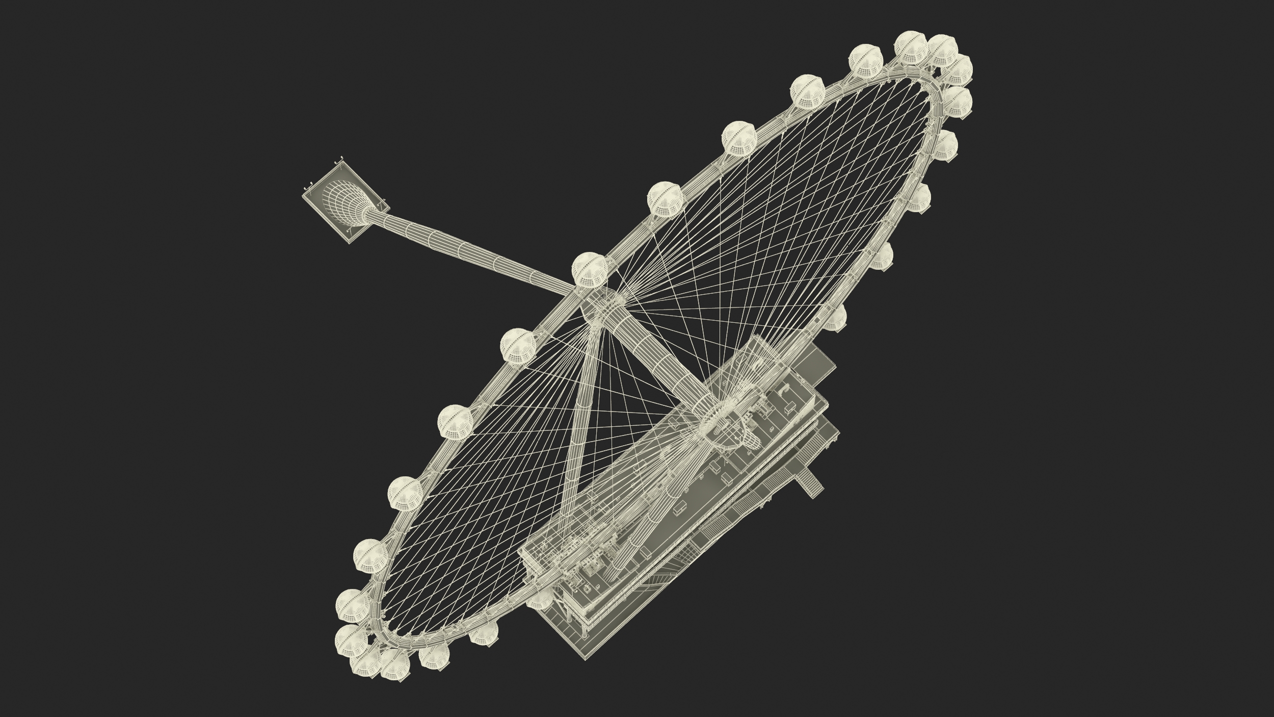 High Roller Ferris Wheel 3D model