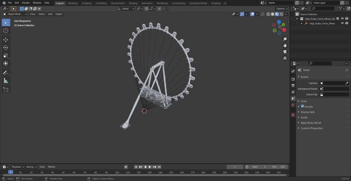 High Roller Ferris Wheel 3D model