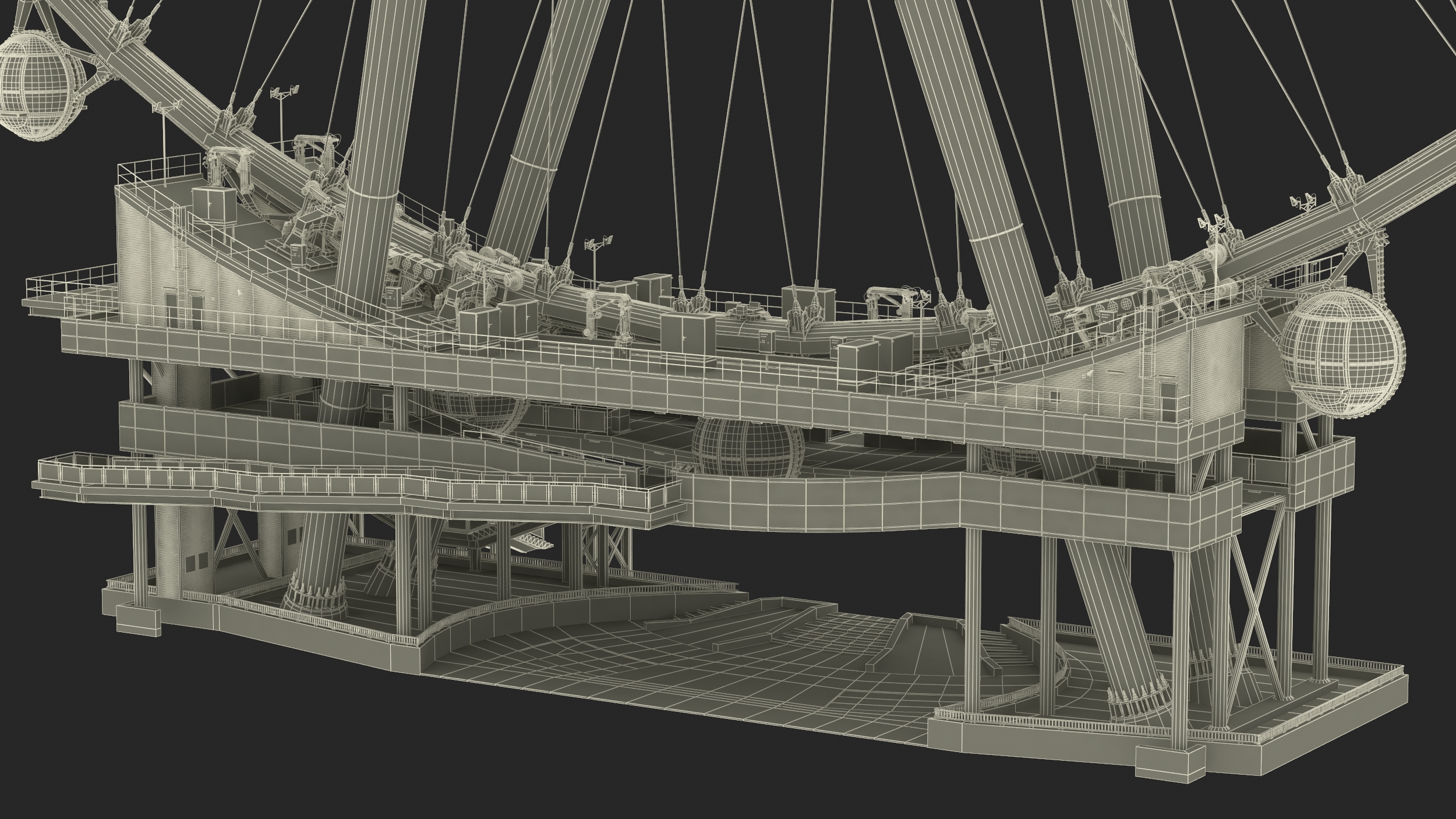 High Roller Ferris Wheel 3D model