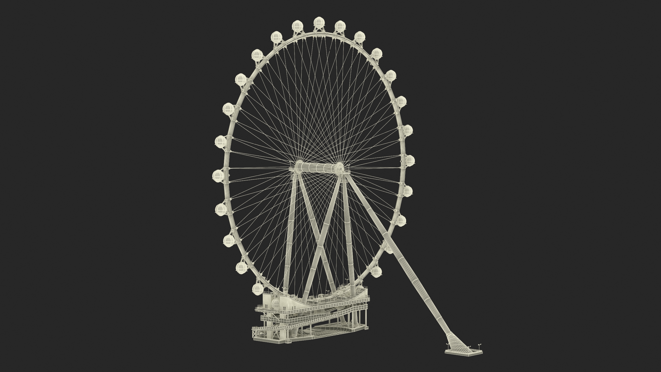 High Roller Ferris Wheel 3D model