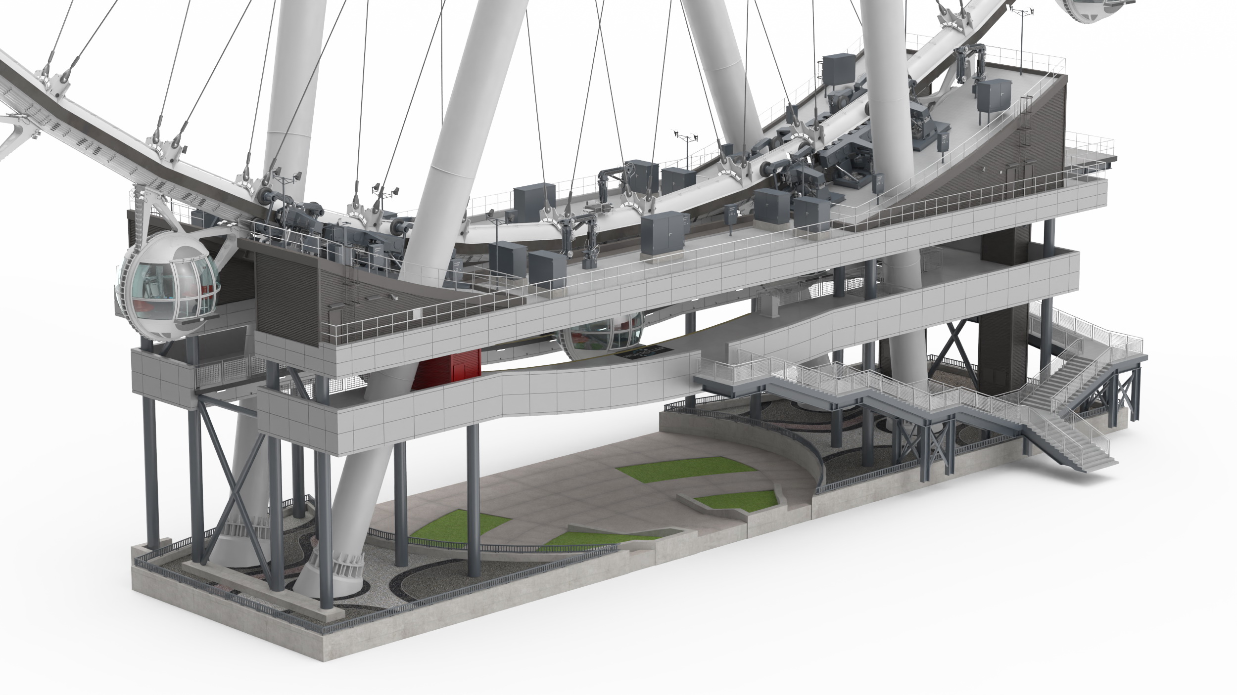 High Roller Ferris Wheel 3D model