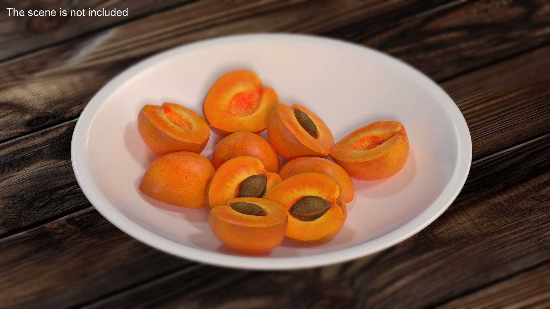 3D Half Apricot with Fruit Core model