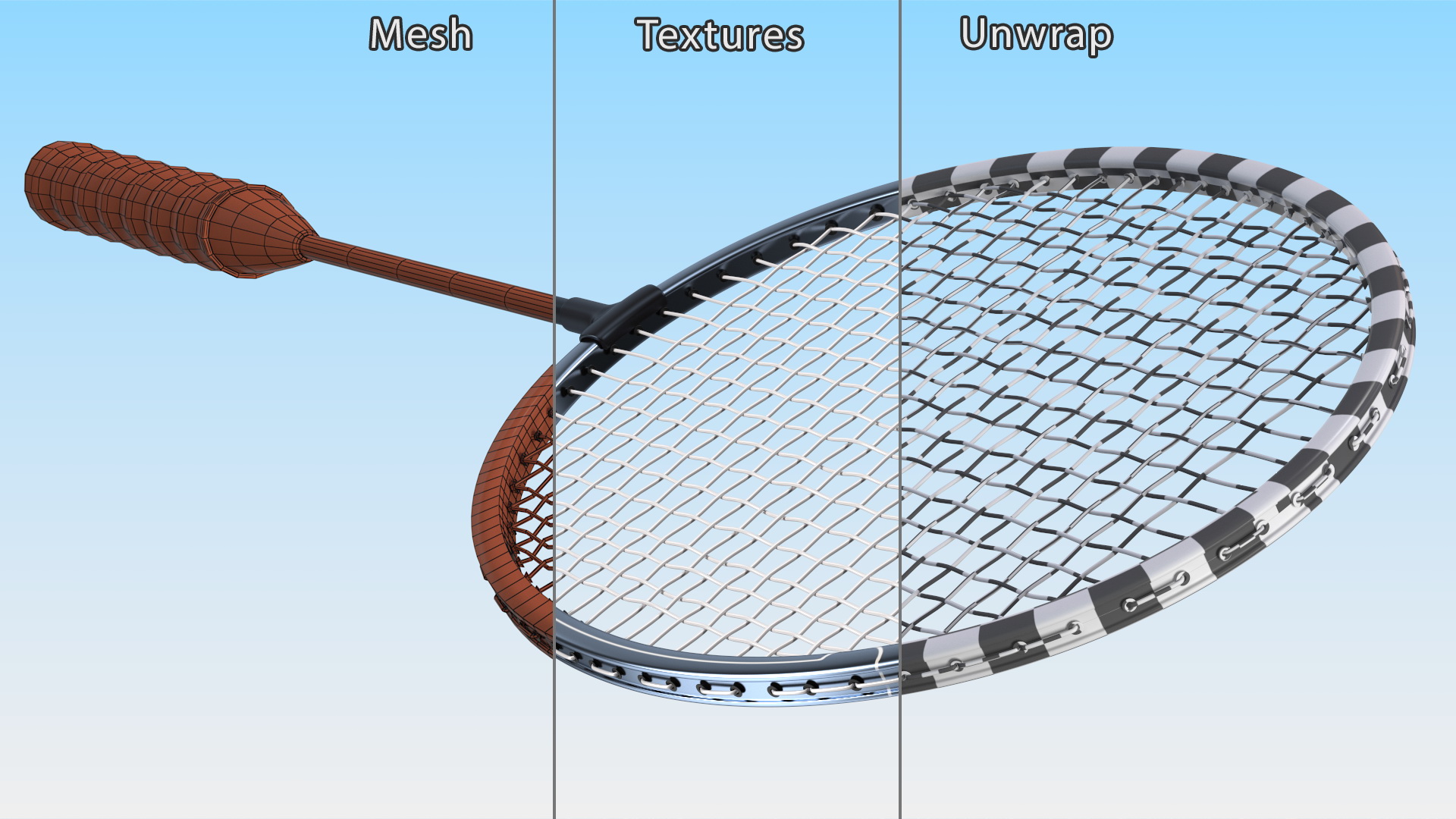 Professional Carbon Fiber Badminton Racket 3D
