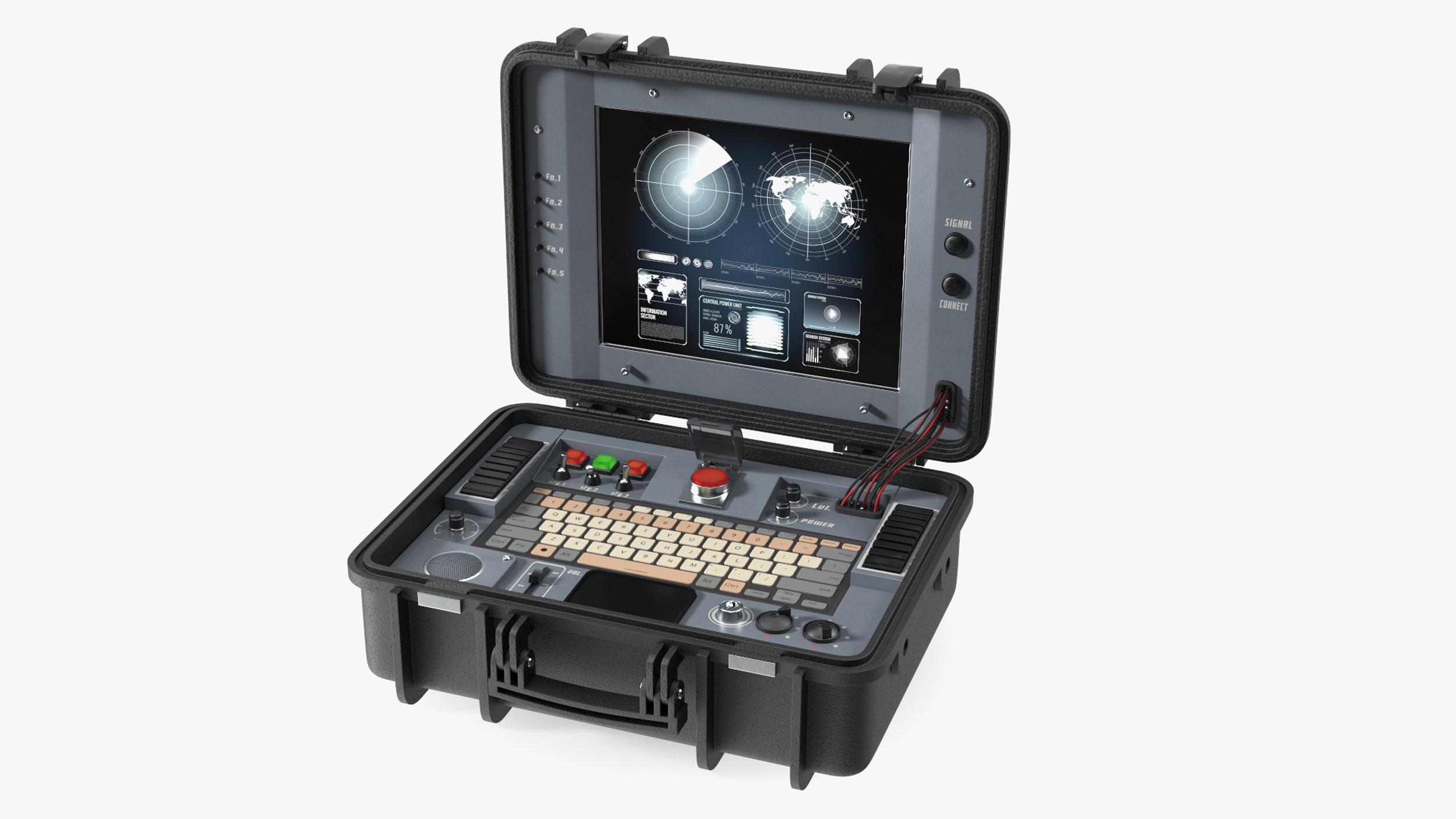 3D Nuclear Briefcase Rigged for Cinema 4D model