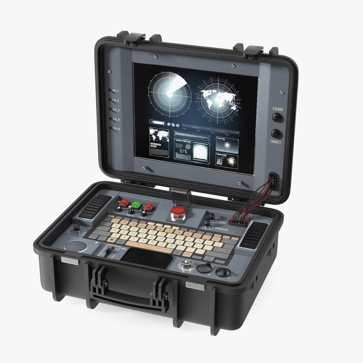 3D Nuclear Briefcase Rigged for Cinema 4D model