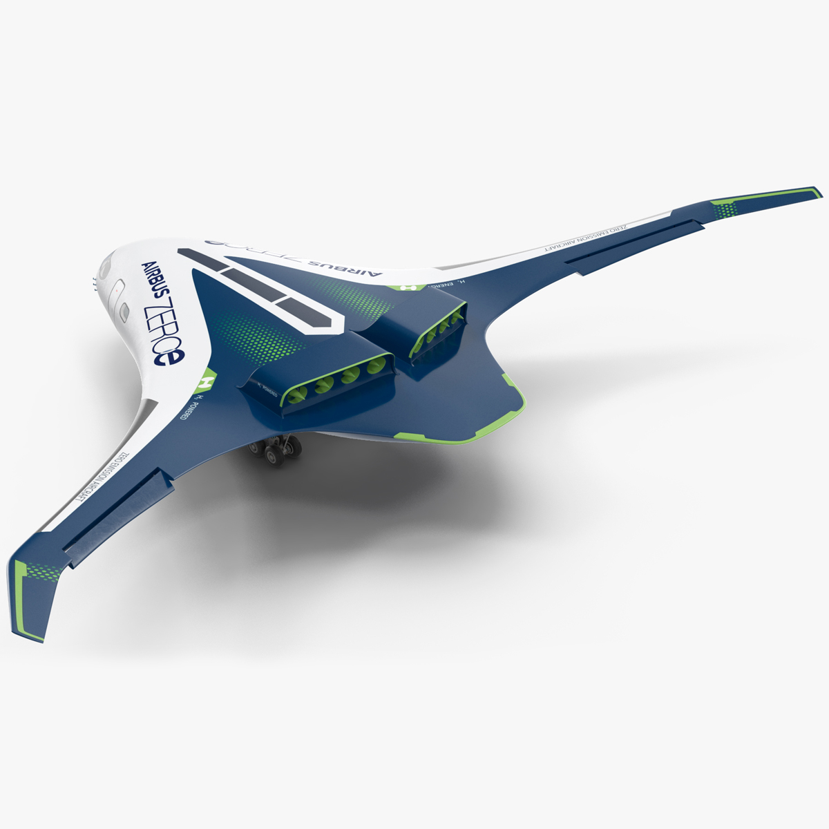 3D Airbus ZEROe Blended-Wing Body Rigged for Cinema 4D