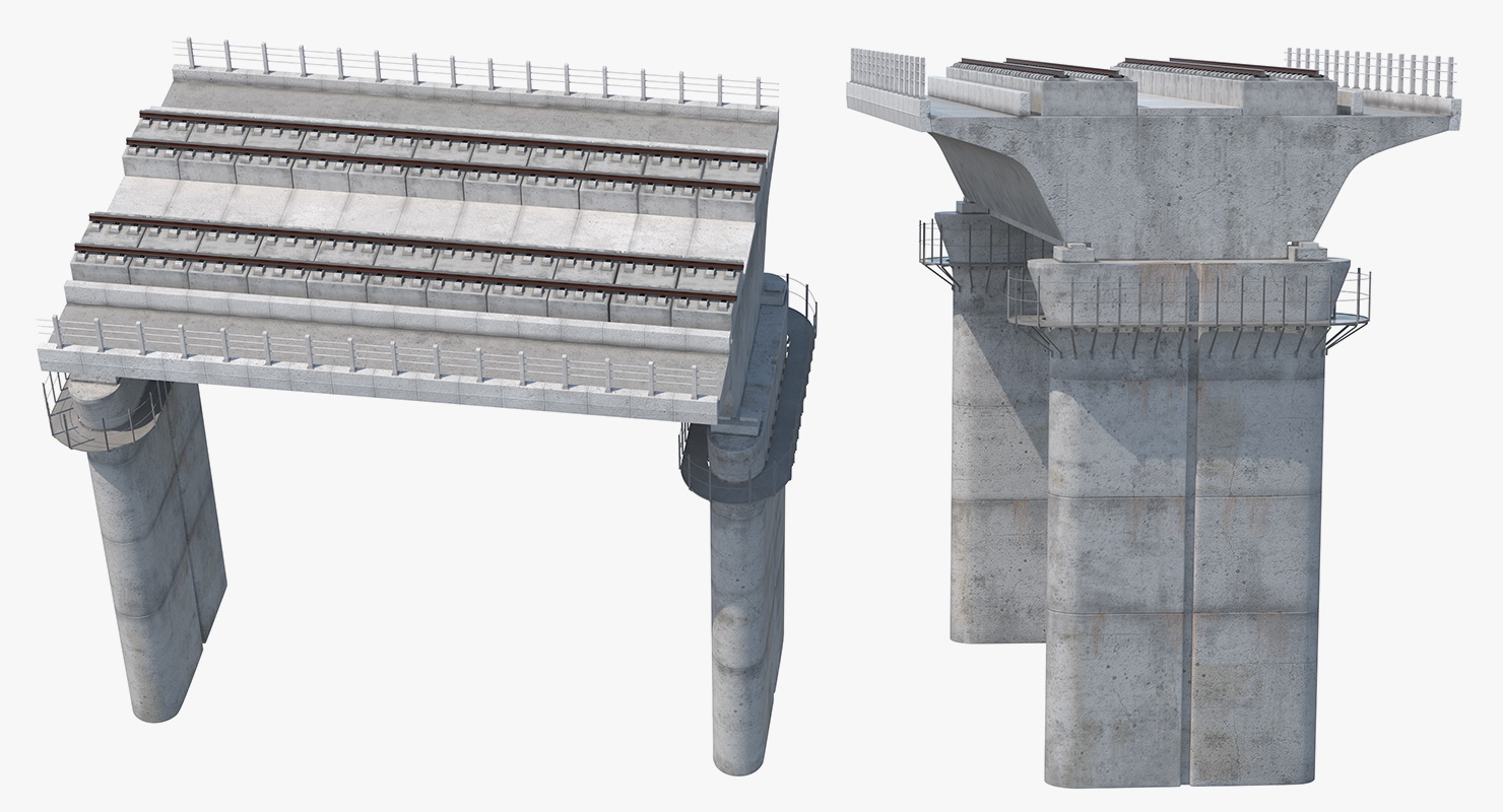 Rail Bridge Section 3D model