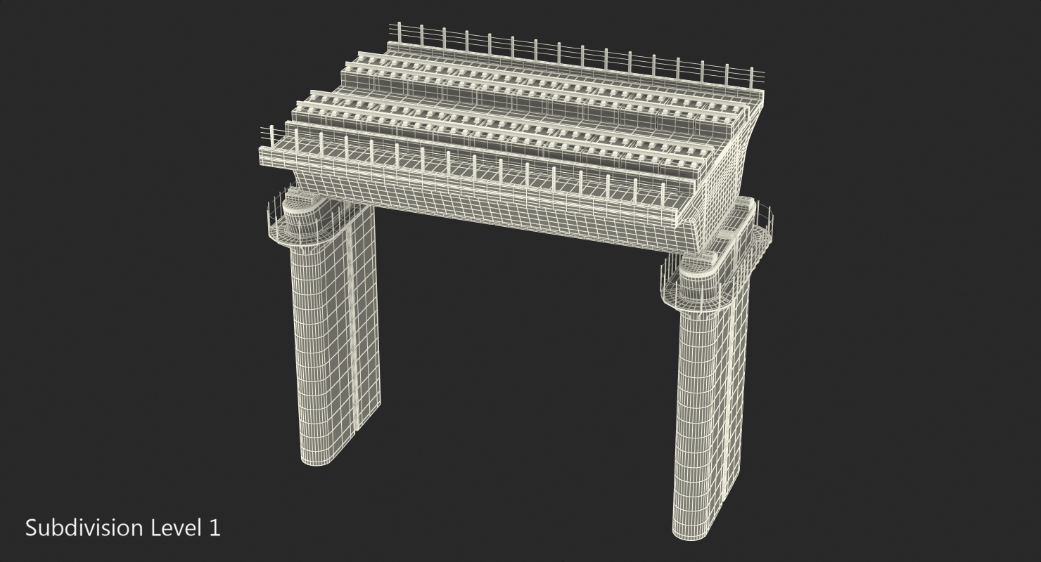 Rail Bridge Section 3D model