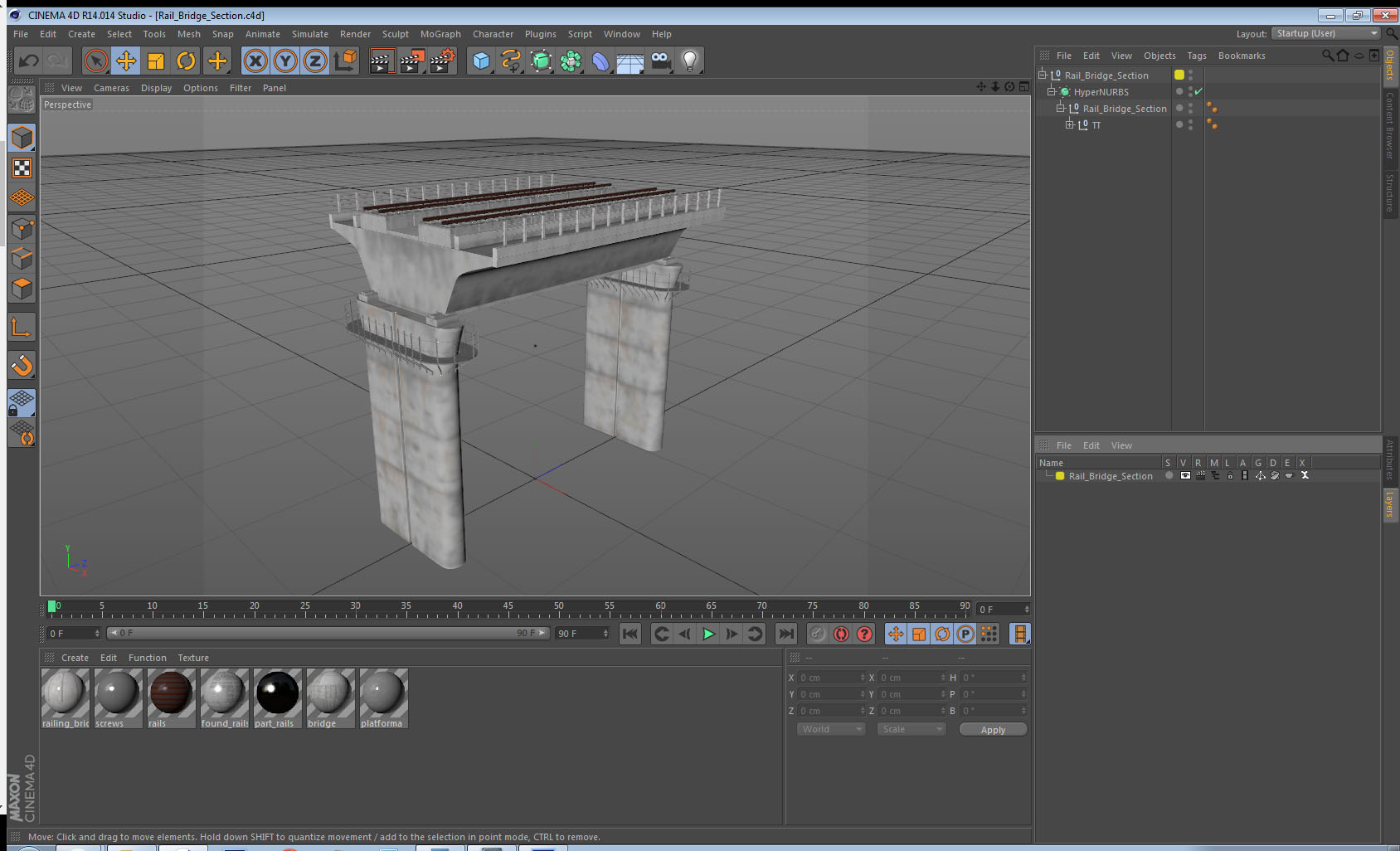 Rail Bridge Section 3D model