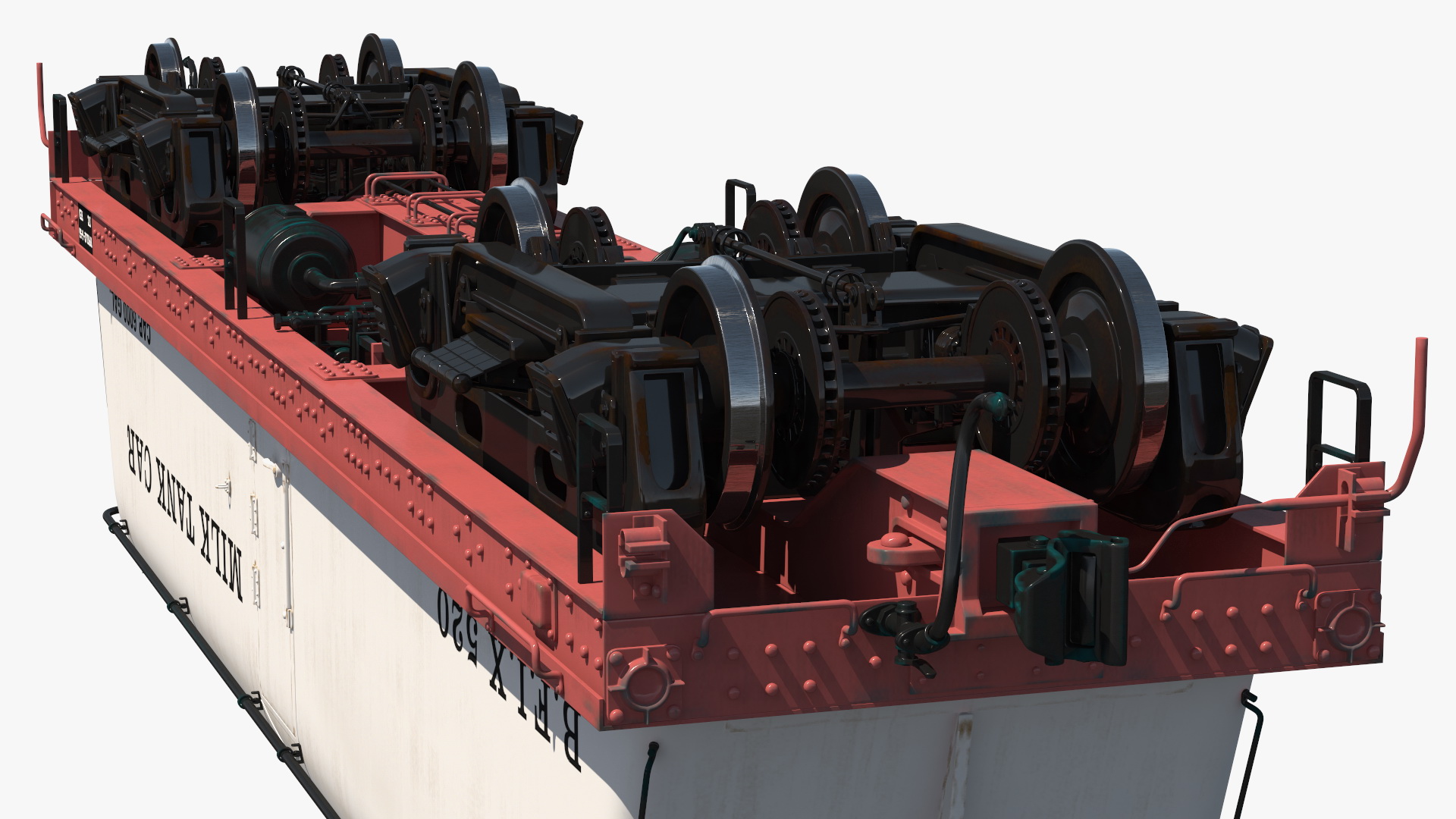 Milk Tank Railroad Car 3D
