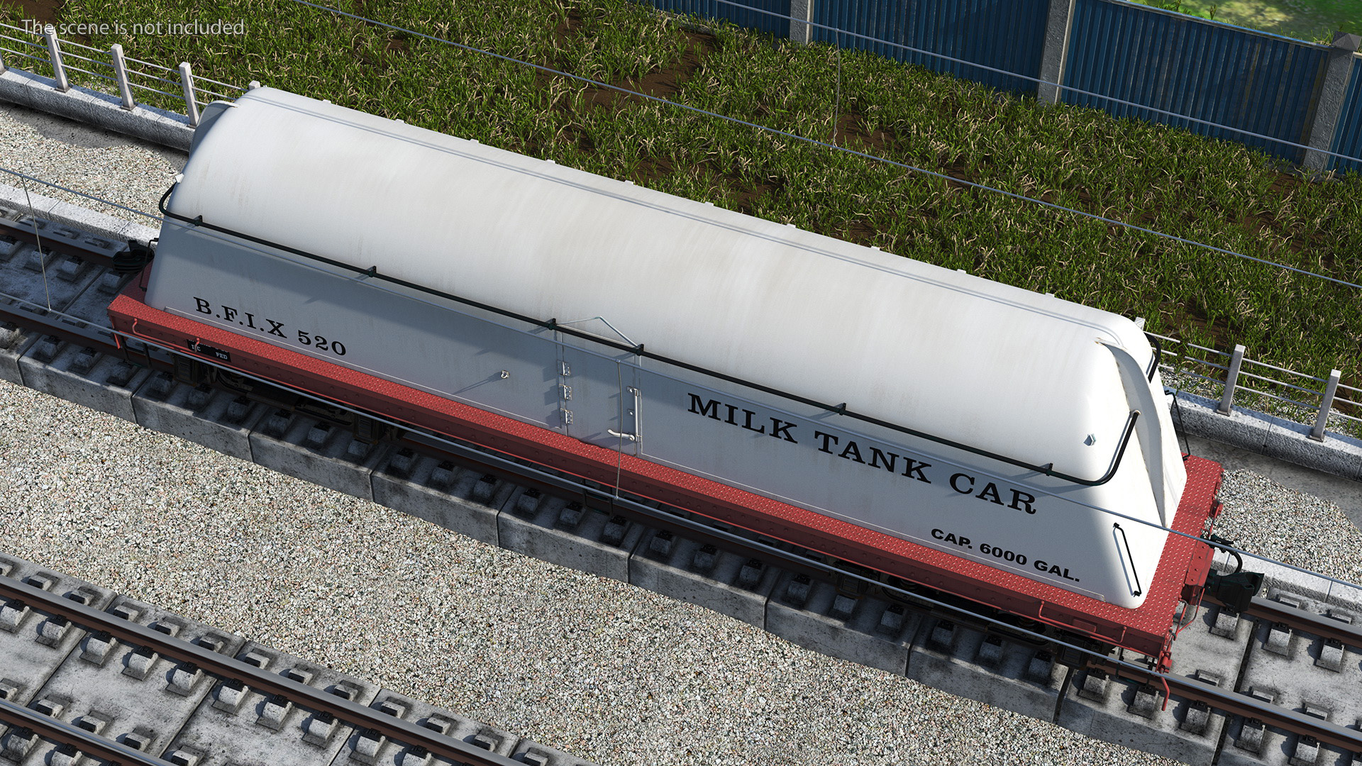 Milk Tank Railroad Car 3D