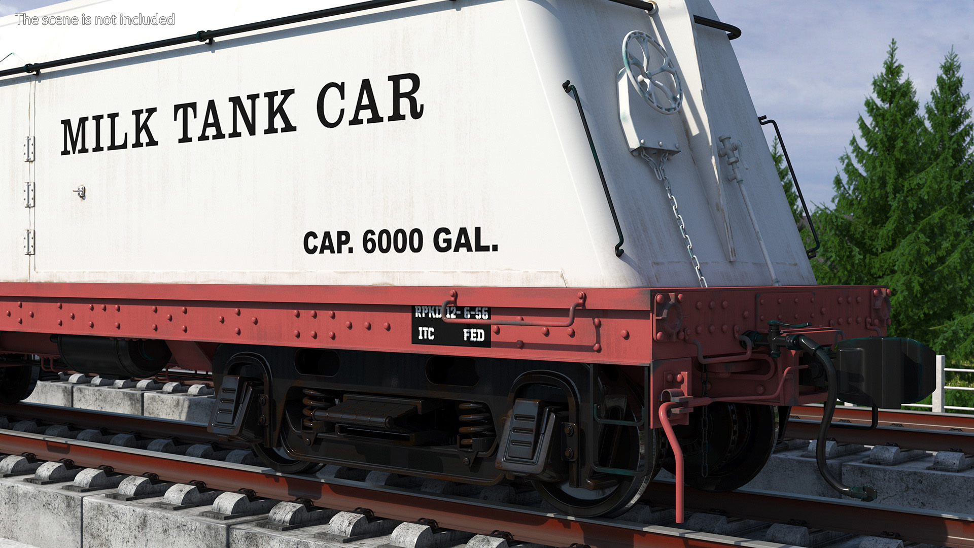 Milk Tank Railroad Car 3D