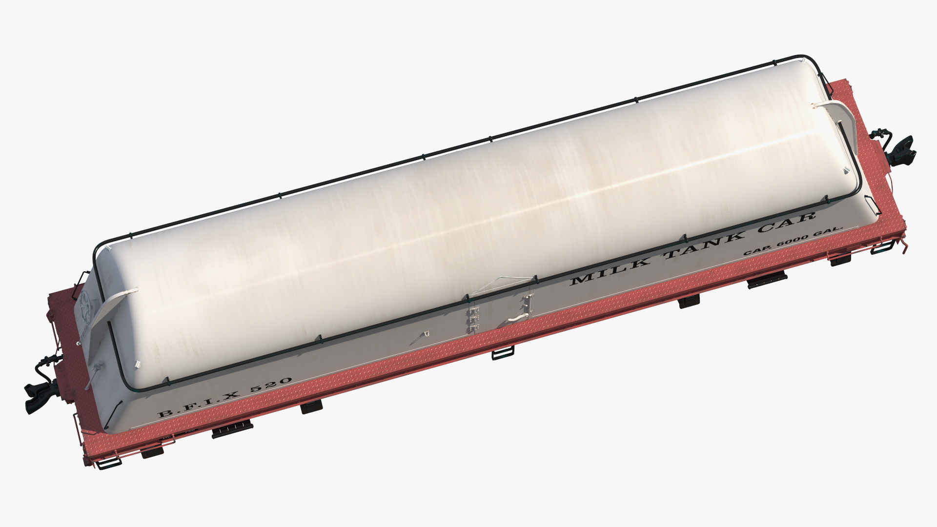 Milk Tank Railroad Car 3D