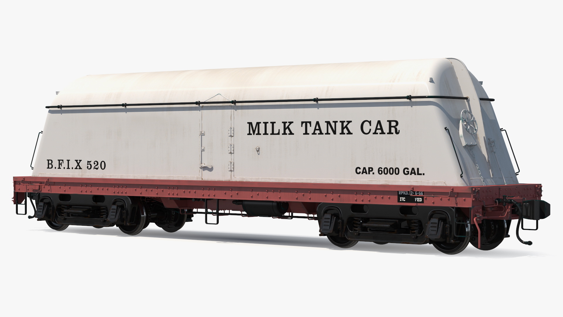 Milk Tank Railroad Car 3D