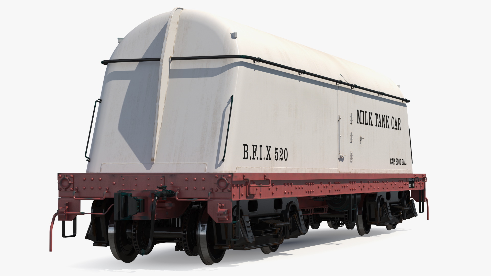 Milk Tank Railroad Car 3D
