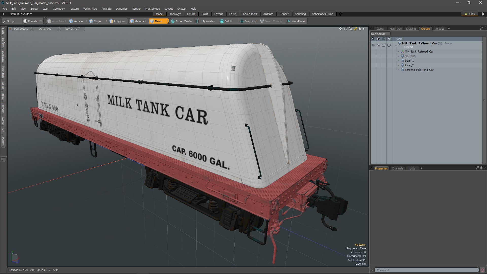 Milk Tank Railroad Car 3D