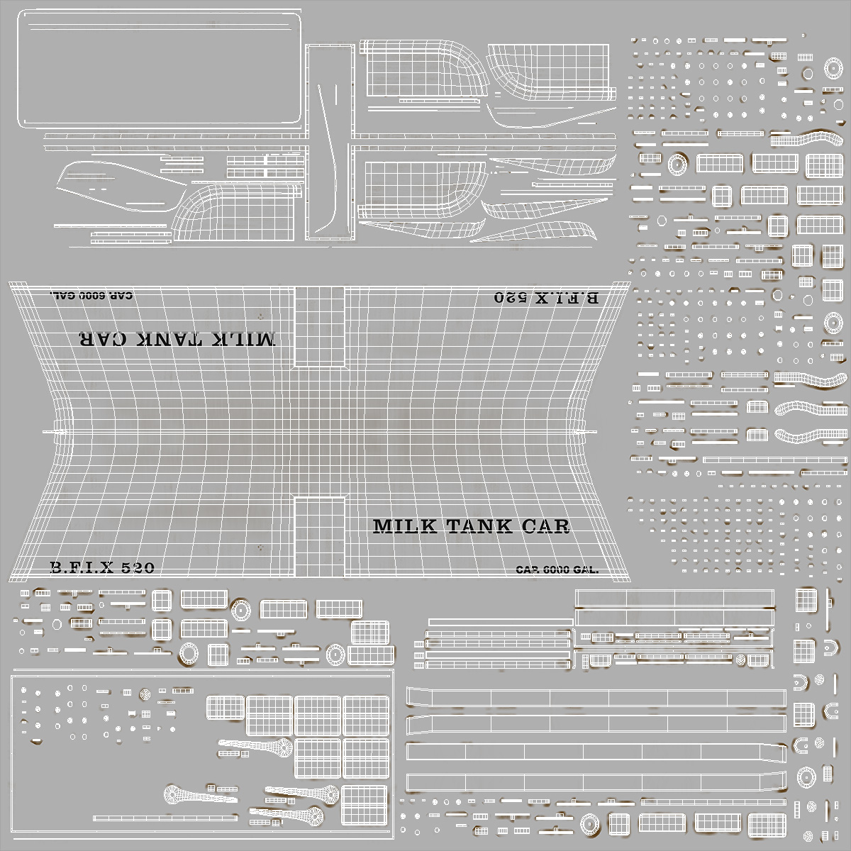 Milk Tank Railroad Car 3D