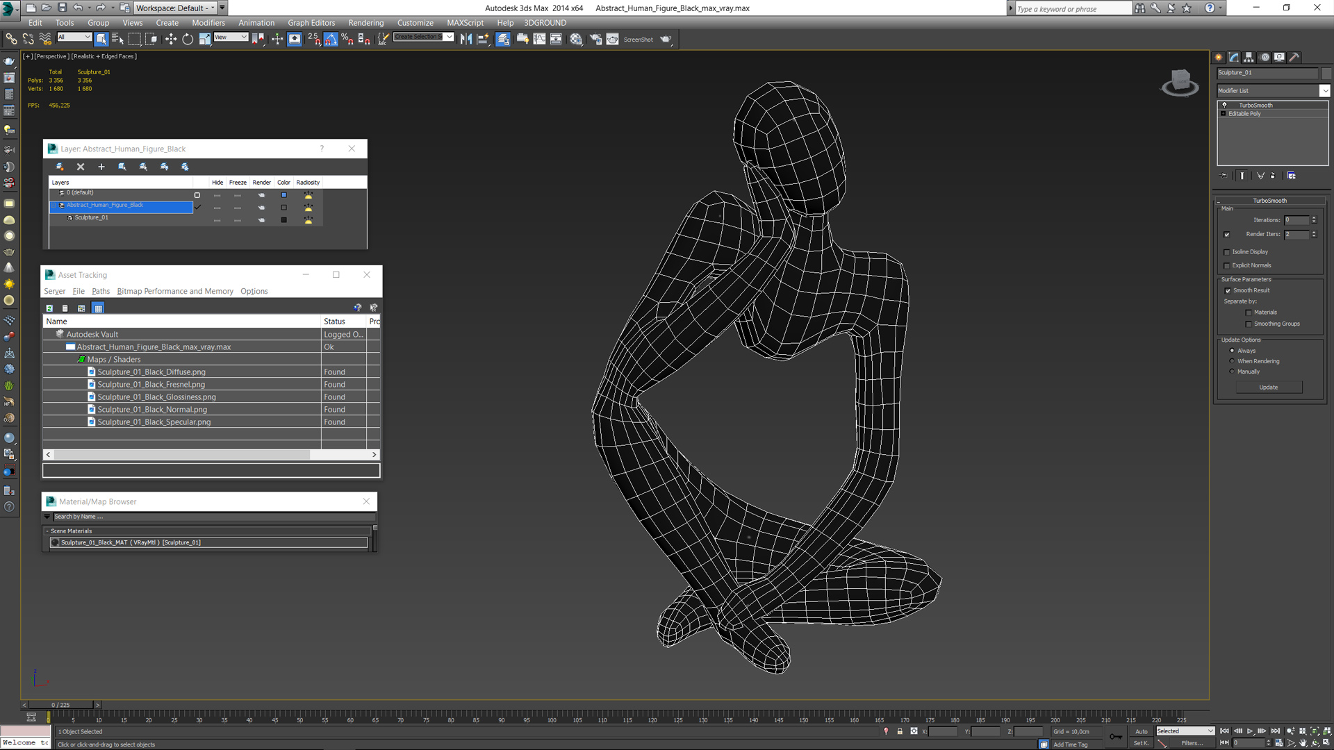 Abstract Human Figure Black 3D